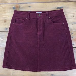 Market & Spruce  Burgundy Corduroy Mini Kirt Maroon Size 8